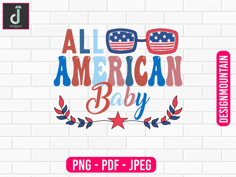All American baby png design Sublimation Alihossainbd 