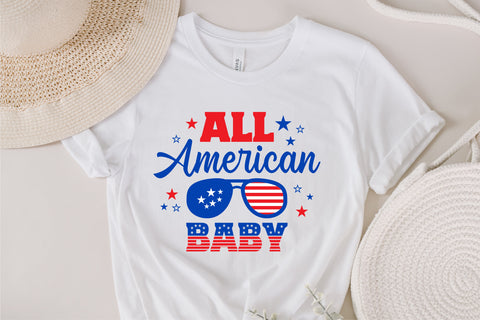 All American Baby SVG, 4th of July SVG, Baby SVG, July 4th svg, America svg, Sunglasses svg, Independence Day svg, png dxf SVG Fauz 