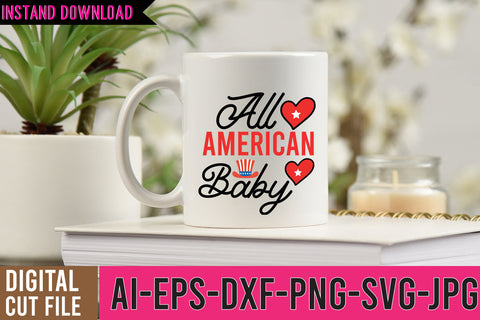 All American Baby SVG Design, 4th of july SVG Bundle ,USA SVG SVG BlackCatsMedia 