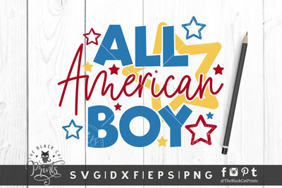 All American Boy | 4th of July cut file SVG TheBlackCatPrints 
