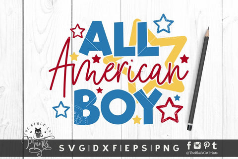All American Boy | 4th of July cut file SVG TheBlackCatPrints 