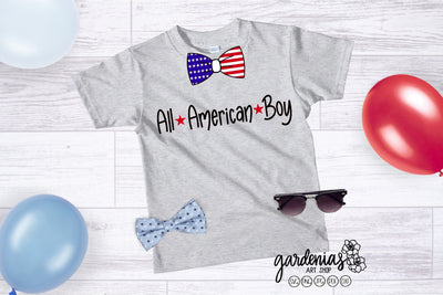 All American Boy Bowtie Flag SVG Gardenias Art Shop 