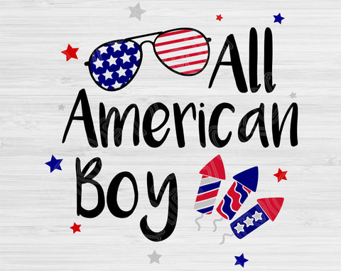 All American Boy Svg, 4th of July Svg. Patriotic Svg Cut Files for Cricut and Silhouette. Independence Day Svg Digital Design Printable. SVG TiffsCraftyCreations 