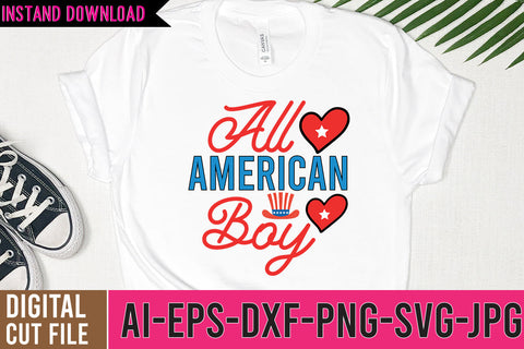 All American Boy SVG Cut File, 4th of july SVG Bundle SVG BlackCatsMedia 
