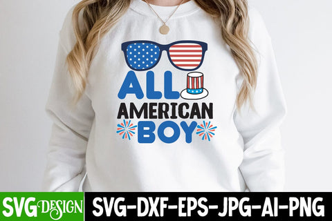 All American Boy SVG Cut File, All American Boy Sublimation Design, 4th Of July SVG Design, American SVG Cut File, 'Merica SVG Cut File SVG BlackCatsMedia 