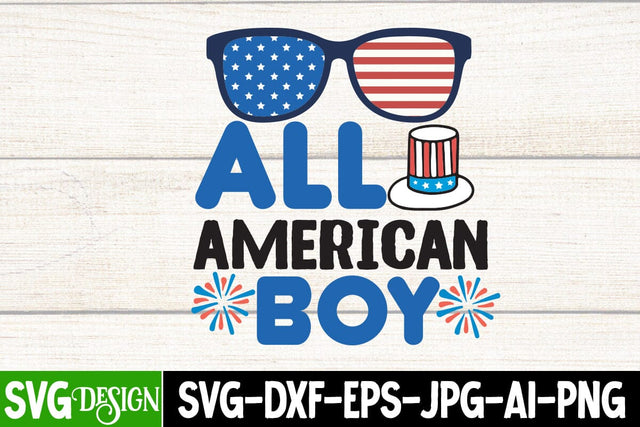 All American Boy SVG Cut File, All American Boy Sublimation Design, 4th Of July SVG Design, American SVG Cut File, 'Merica SVG Cut File SVG BlackCatsMedia 
