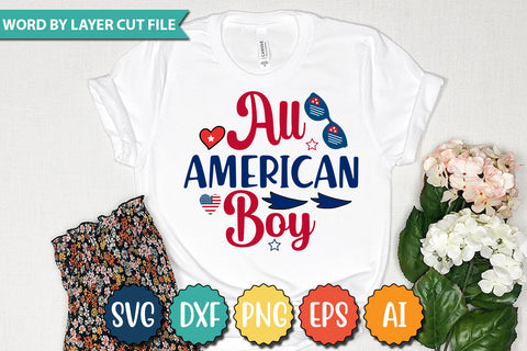 All American Boy Svg Cut File,PNG,EPS,DXF,AI,JPG,Patriotic Fighter Pilot Aviator Sunglasses Stars Stripes Clipart Clip Art Sublimation or Vinyl Shirt Design SVG DesignPlante 503 