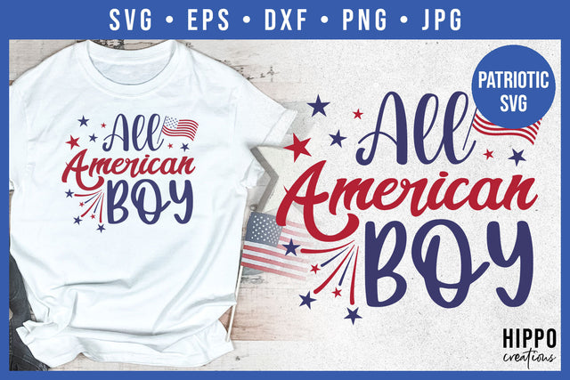 All American Boy SVG | Patriotic SVG Cut File SVG Hippo Creations 