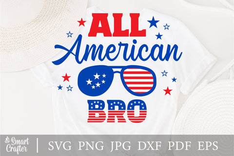 All American Bro SVG, 4th of July SVG, Bro SVG, July 4th svg, America svg, Sunglasses svg, Independence Day svg, png dxf SVG Fauz 