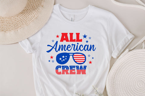 All American Crew SVG, 4th of July SVG, Crew SVG, July 4th svg, America svg, Sunglasses svg, Independence Day svg, png dxf SVG Fauz 