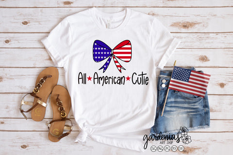 All American Cutie Bow Flag SVG Gardenias Art Shop 