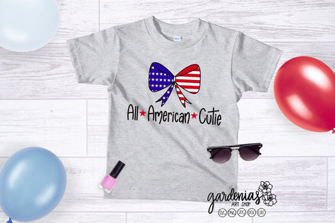 All American Cutie Bow Flag SVG Gardenias Art Shop 