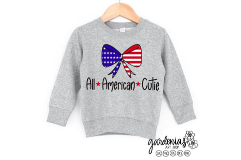 All American Cutie Bow Flag SVG Gardenias Art Shop 