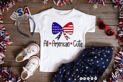 All American Cutie Bow Flag SVG Gardenias Art Shop 