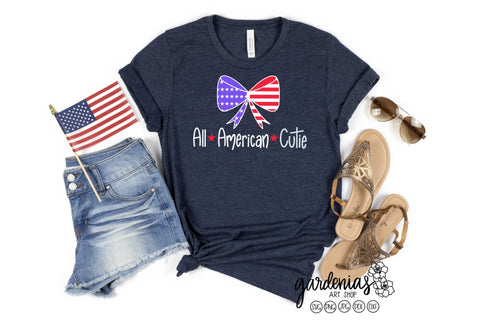 All American Cutie Bow Flag SVG Gardenias Art Shop 