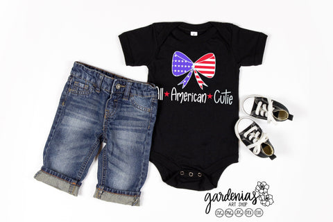 All American Cutie Bow Flag SVG Gardenias Art Shop 