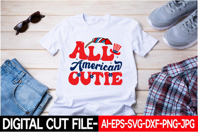 All American Cutie Retro Svg SVG Blessedprint 