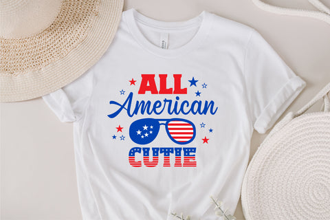 All American Cutie SVG, 4th of July SVG, Cutie SVG, July 4th svg, America svg, Sunglasses svg, Independence Day svg, png dxf SVG Fauz 