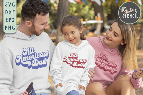 All American Dad SVG | Fathers Day | 4th of July SVG Style and Stencil 