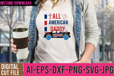 All American Daddy SVG Cut File SVG BlackCatsMedia 