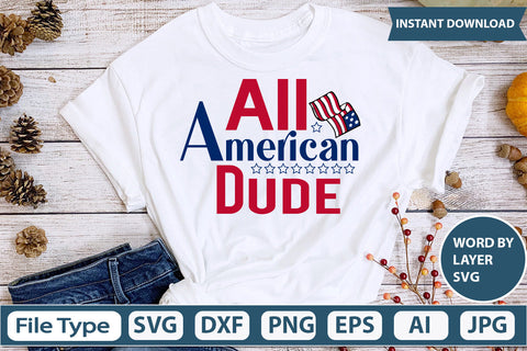 All American Dude Svg Cut File SVG DesignPlante 503 