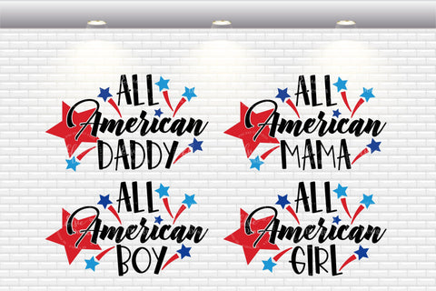 All American Family - Daddy/Mama/Boy/Girl - SVG, PNG, DXF, EPS SVG Elsie Loves Design 