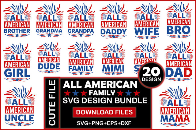All American Family Svg Design Bundle SVG Rupkotha 