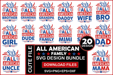 All American Family Svg Design Bundle SVG Rupkotha 
