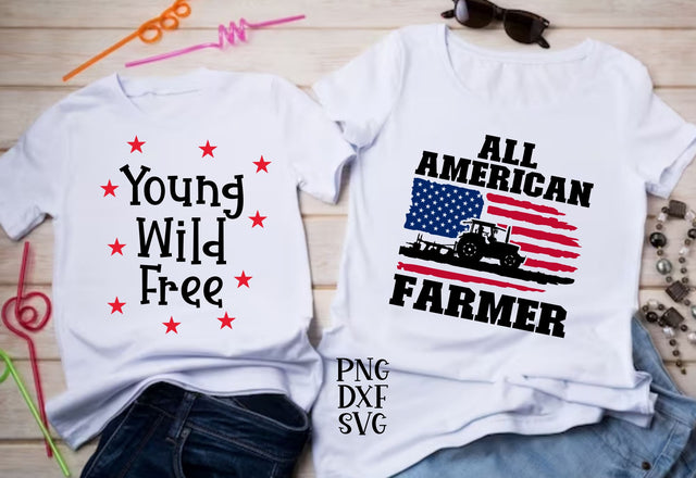 All American farmer, Young wild and free SVG Calico Creations Svg 