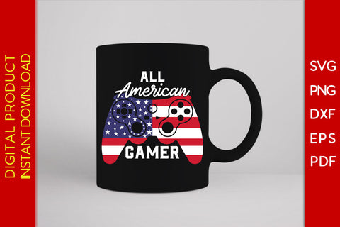 All American Gamer 4th Of July SVG PNG PDF Cut File SVG Creativedesigntee 