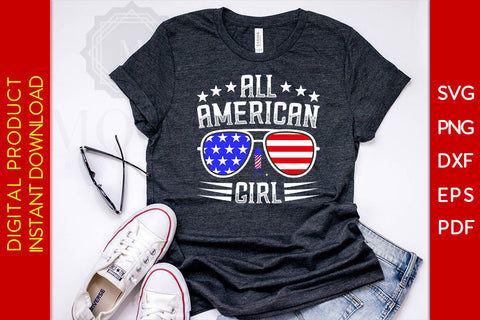All American Girl 4th Of July SVG PNG PDF Cut File SVG Creativedesigntee 