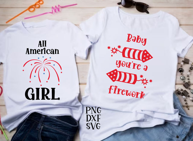 All American girl, Baby you're a firework SVG Calico Creations Svg 