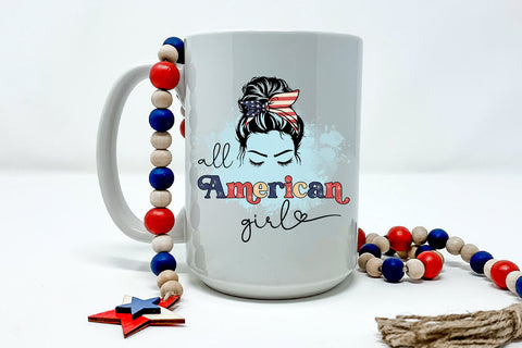 All American Girl Patriotic Sublimation I 4th July PNG Sublimation Happy Printables Club 