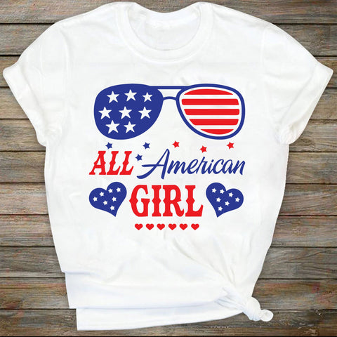 All American Girl svg, 4th of July, Patriotic, Sublimation Design Downloads SVG DiamondDesign 