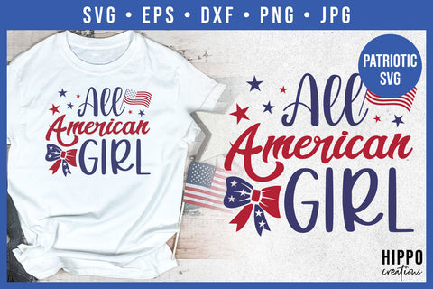 All American Girl SVG | 4th of July SVG Cut File SVG Hippo Creations 