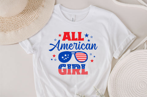 All American girl SVG, 4th of July SVG, girl SVG, July 4th svg, America svg, Sunglasses svg, Independence Day svg, png dxf SVG Fauz 