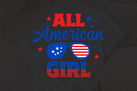 All American girl SVG, 4th of July SVG, girl SVG, July 4th svg, America svg, Sunglasses svg, Independence Day svg, png dxf SVG Fauz 