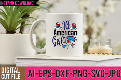 All American Girl SVG Cut File, All American Girl SVG Design,4th of july SVG Bundle SVG BlackCatsMedia 