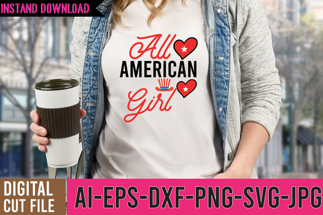 All American Girl SVG Cut File SVG BlackCatsMedia 