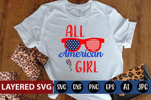 all american girl SVG cut file SVG Blessedprint 