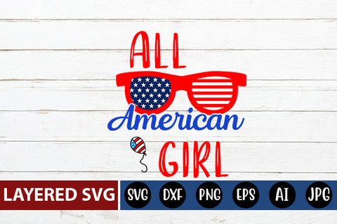 all american girl SVG cut file SVG Blessedprint 