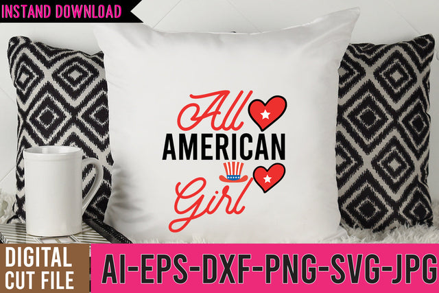All American Girl SVG Design SVG BlackCatsMedia 