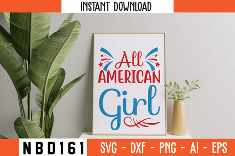 All American Girl Svg Design SVG Nbd161 