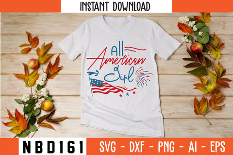 All American girl Svg Design SVG Nbd161 