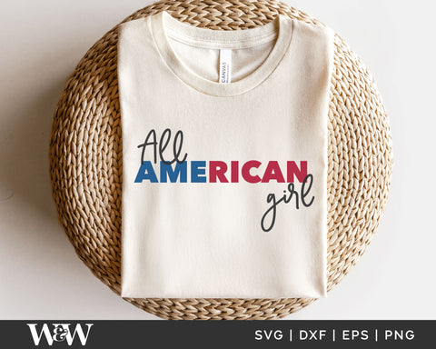 All American Girl SVG | July 4th SVG SVG Wood And Walt 