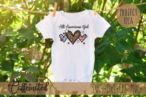 All American Girl SVG, Patriotic SVG SVG Caffeinated SVGs 