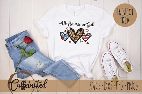 All American Girl SVG, Patriotic SVG SVG Caffeinated SVGs 