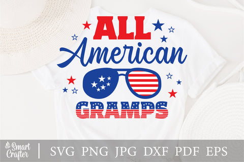 All American Gramps SVG, 4th of July SVG, Gramps SVG, July 4th svg, America svg, Sunglasses svg, Independence Day svg, png dxf SVG Fauz 