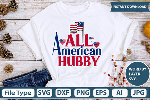 All American Hubby Svg Cut File SVG DesignPlante 503 