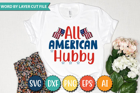All American Hubby SVG Cut File SVGs quotes-and-sayings food-drink mini-bundles print-cut on-sale Clipart Clip Art Sublimation or Vinyl Shirt Design SVG DesignPlante 503 
